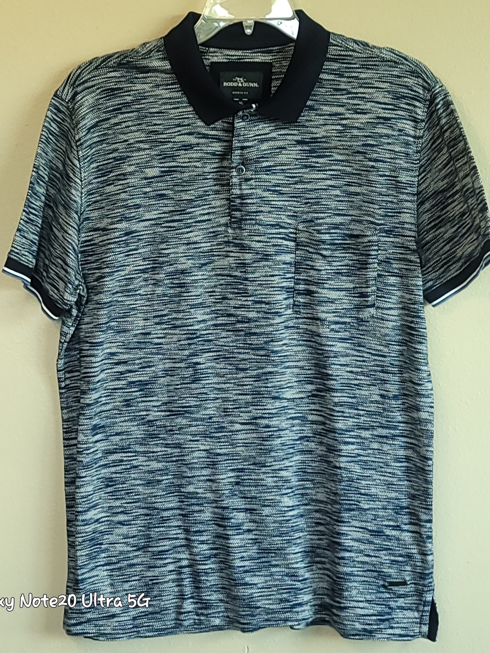 Rodd & Gunn Fencourt Polo Shirt Mens XL Deep Ocean Space Dye Cotton Sports Fit